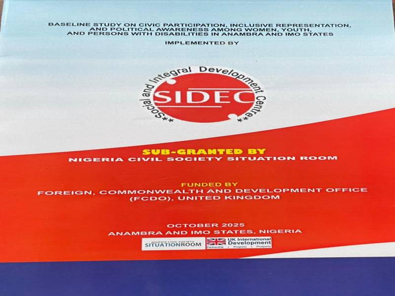 Baseline Study on Civic Participation, Inclusive Representation, and Political Awareness among Women, Youth, and Persons with Disabilities in Anambra and Imo States